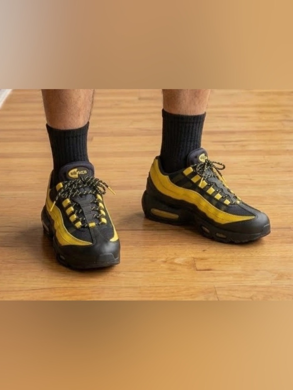 Nike Men’s Black and Yellow Air Max Sneakers